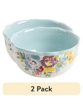 The Pioneer Woman Home Blue 2Pack Kitchen Dinnerware Sweet Romance Ceramic Bowls